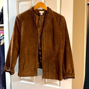 103. Chico’s Suede Leather Jacket size 2 (Large 12)